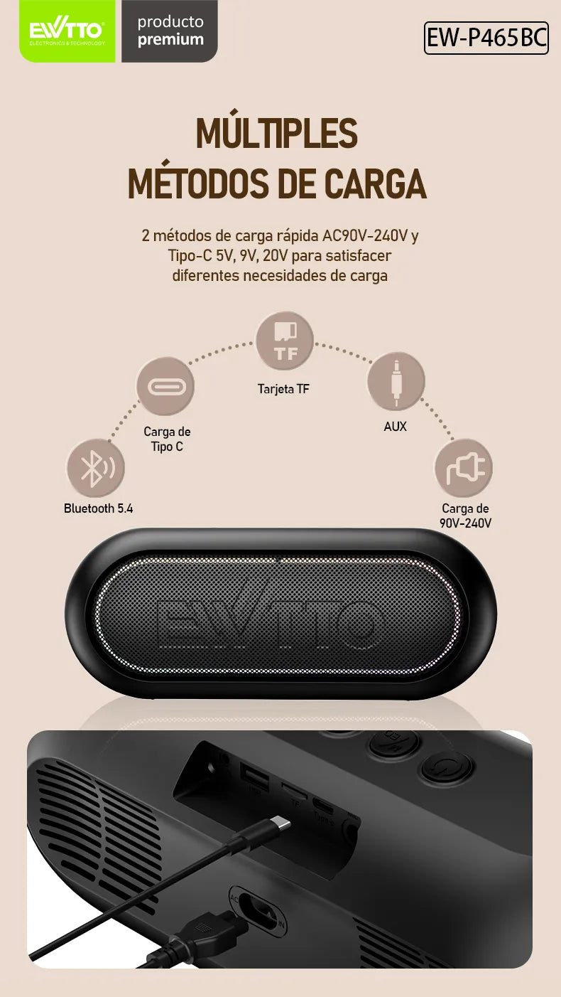 Bocina Portátil EWTTO EW-P465BC